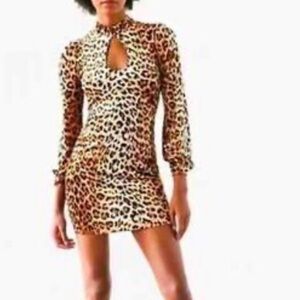 Urban outfitters Silence + NOISE velvet leopard bohemian chic dress
